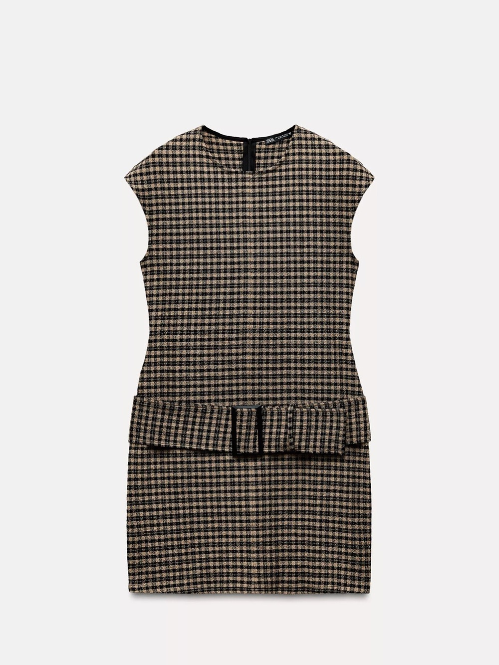 Zara Black & Cream belted Mini Dress